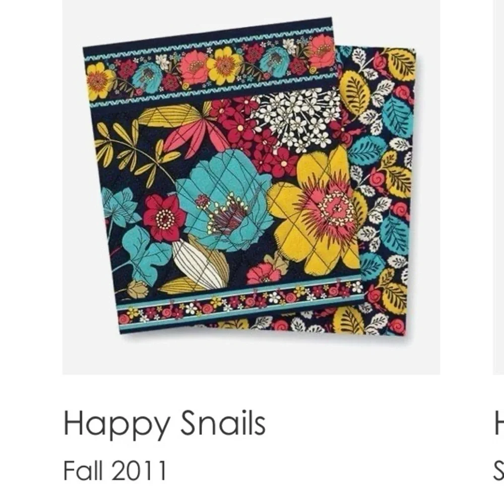 VERA BRADLEY Frills HAPPY SNAILS 2011 Insulated Lunch Bag Box 2 Handles Y2K 70’s